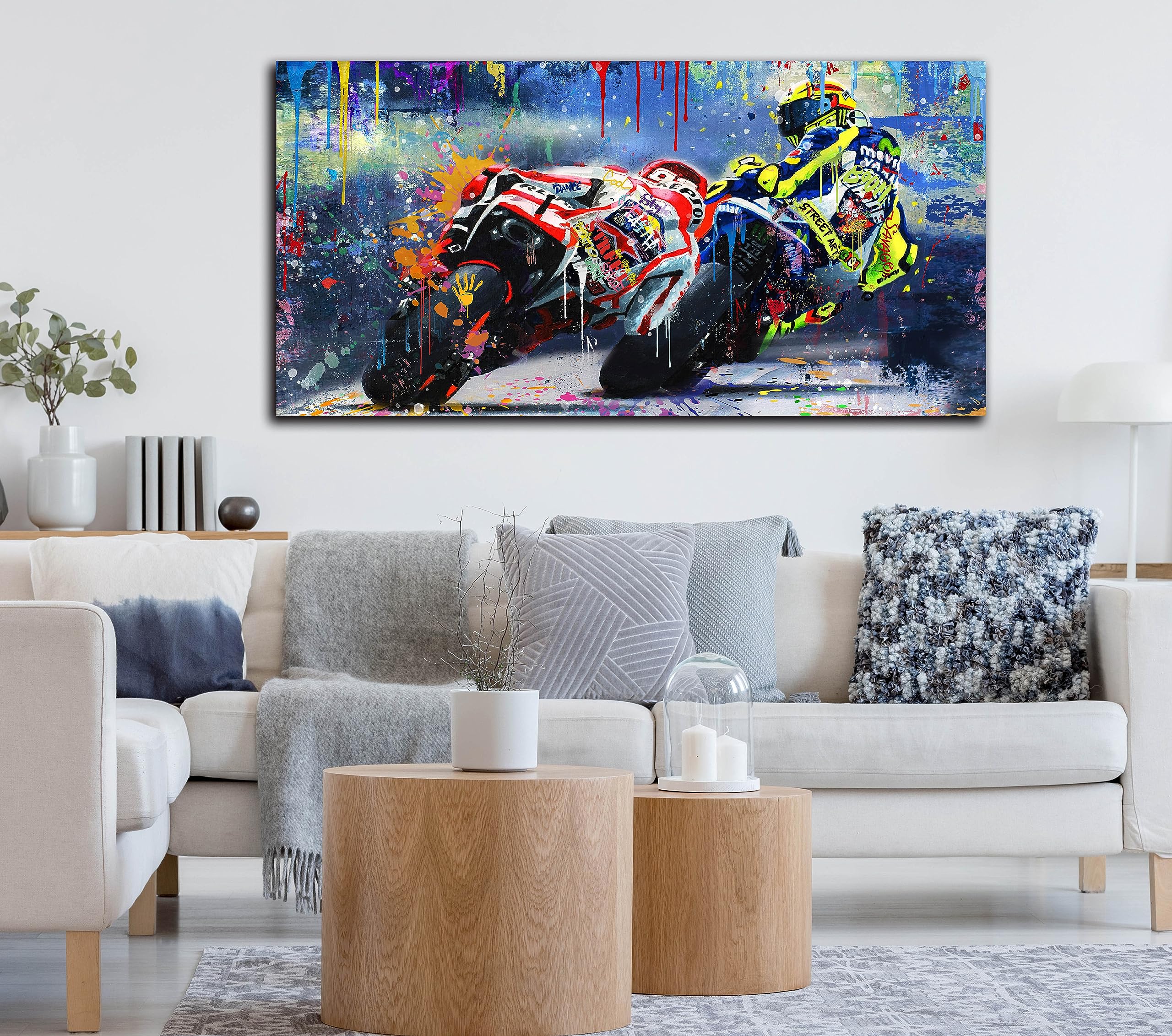 Amazon.com: CANEITO Graffiti Motorcycle Wall Art for Teen Boys